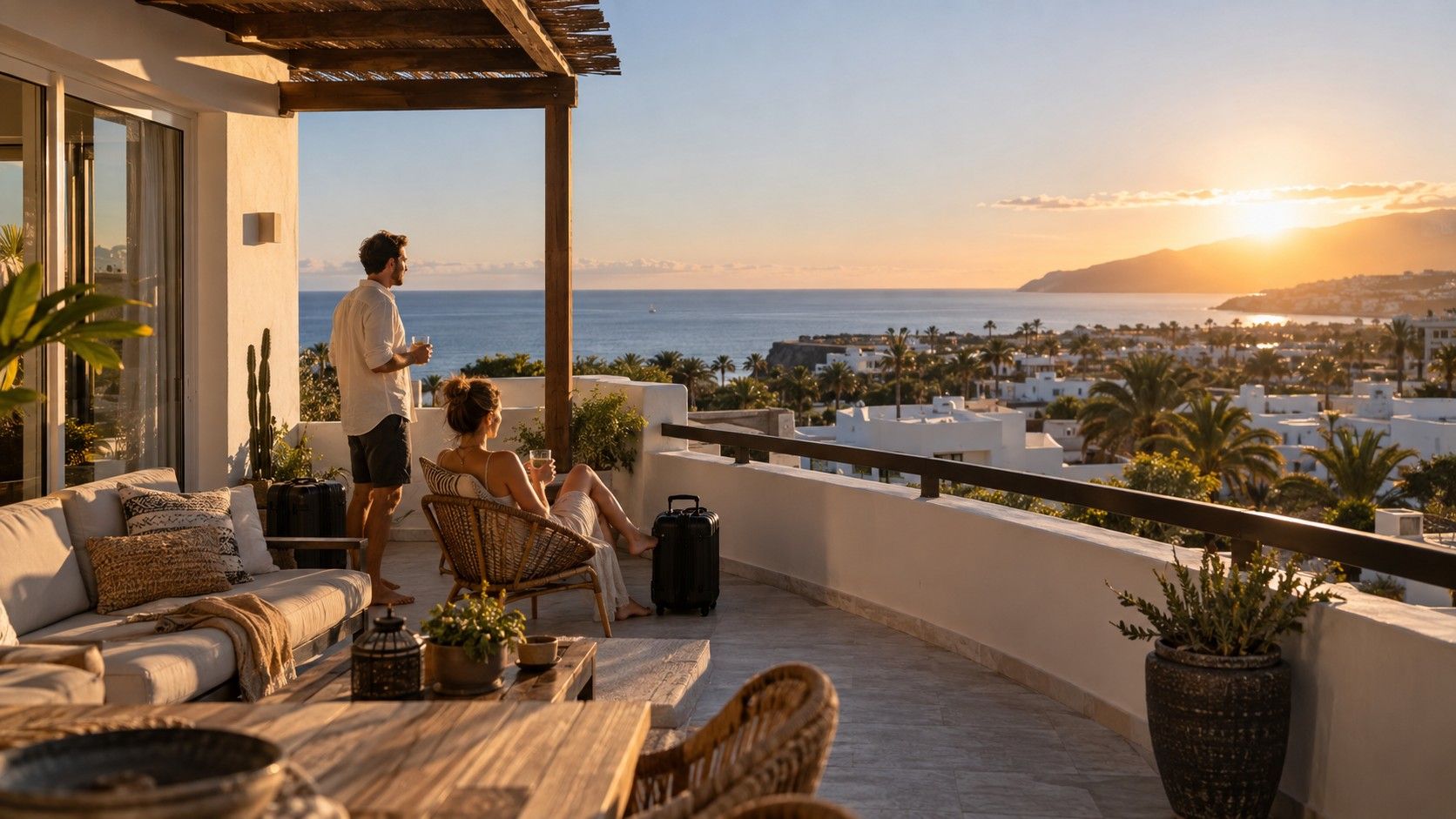 Evening arrival on the Tenerife coast