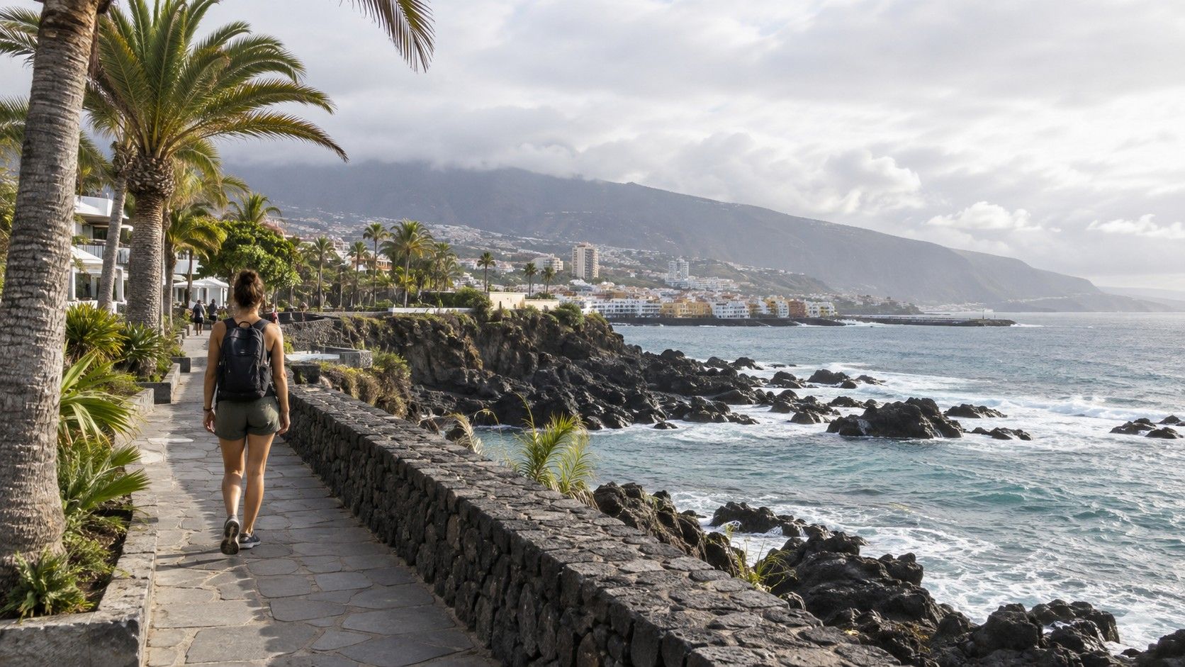 Puerto de la Cruz promenade on Tenerife's north coast
