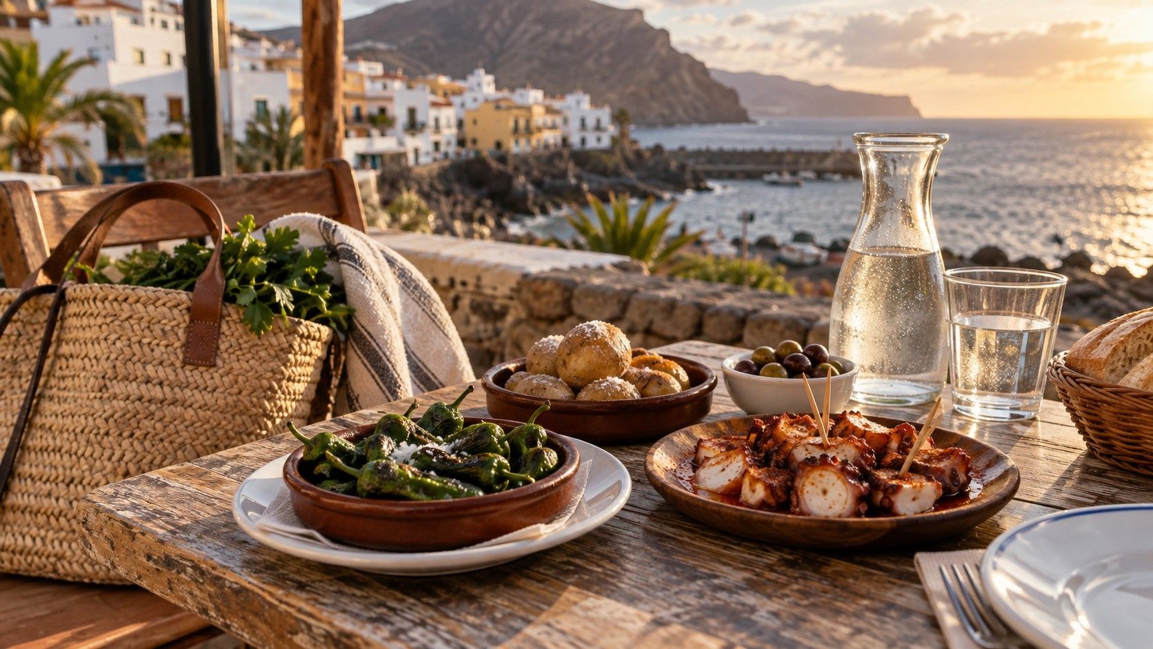Relaxed Tenerife meal at a local restaurant